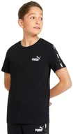 Koszulki i topy damskie - Koszulka sportowa chłopięca Puma ESS+ Tape r.116 T-shirt Dziecięcy Czarny - miniaturka - grafika 1
