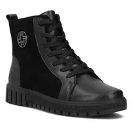 Botki damskie - Filippo Botki Damskie Ocieplane Skórzane Czarne-36 - miniaturka - grafika 1