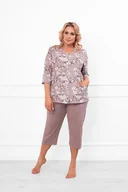 Piżamy damskie - Piżama damska 3/4 rękaw, 3/4 spodnie Kimuri - Italian Fashion - miniaturka - grafika 1