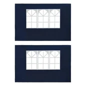 Pawilony ogrodowe - vidaXL Ścianki boczne namiotu, 2 szt., z oknem, PE, niebieskie - miniaturka - grafika 1