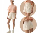 Spodenki damskie - Spodenki dresowe damskie 4F 4FWSS24TSHOF350-12S Kremowy - miniaturka - grafika 1