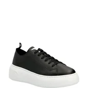 Trampki damskie - Armani Exchange Skórzane trampki - miniaturka - grafika 1