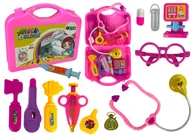 Zabawy w naśladowanie dorosłych - ZABAWKOWY ZESTAW MAŁEGO LEKARZA WALIZKA RÓŻOWA - miniaturka - grafika 1