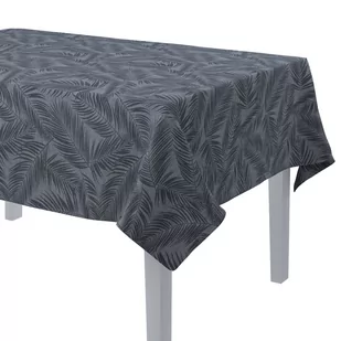 Dekoria Obrus prostokątny grafitowe liście na szaro-srebrnym tle 130 × 130 cm Venice 420-143-53 - Obrusy i serwetki - miniaturka - grafika 1