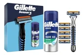 Zestawy kosmetyków damskich - Gillette Sesnsor3 Zestaw 2 produktów ( maszynka z 5 ostrzami + żel do golenia ) - miniaturka - grafika 1