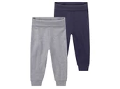 Dresy i komplety dla chłopców - lupilu® Spodnie dresowe niemowlęce z bawełną organiczną, 2 pary (50/56, Granatowy/szary) - miniaturka - grafika 1