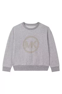 Bluzy damskie - Michael Kors bluza bawełniana dziecięca kolor szary z aplikacją - grafika 1