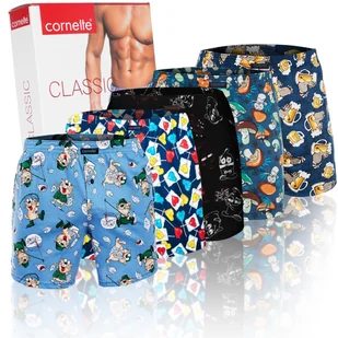 Cornette Bokserki Męskie Luźne Bawełniane 5 sztuk BM159 Rozm L - Majtki męskie - miniaturka - grafika 1