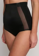 Majtki damskie - Czarne Modelujące Majtki z Wysokim Stanem i Wstawkami z Siateczki Gabrielina - miniaturka - grafika 1