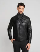 Kurtki męskie - kurtka skórzana isera czarna - miniaturka - grafika 1