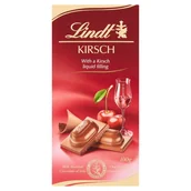 Czekolada - Lindt Czekolada mleczna z płynnym nadzieniem z likierem Kirsch 100 g - miniaturka - grafika 1