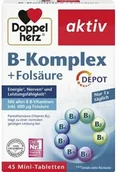 Witaminy i minerały - B complex + kwas foliowy, Doppelherz, 45 tabletek - miniaturka - grafika 1