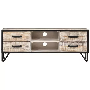 vidaXL Szafka pod telewizor 110x30x41 cm lite drewno akacjowe 330081 - Szafki RTV - miniaturka - grafika 1