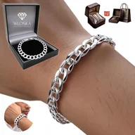 Bransolety męskie - PEŁNA Bransoletka Srebrna Męska Pancerka 5mm SREBRO 925 Diamentowana - miniaturka - grafika 1