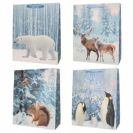 Opakowania i torebki na prezenty - Torba prezentowa 18x23 Święta brokat - miniaturka - grafika 1