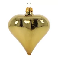 Bombki - Zestaw 3 szklanych bombek w kształcie serca w kolorze złota Ego Dekor - miniaturka - grafika 1