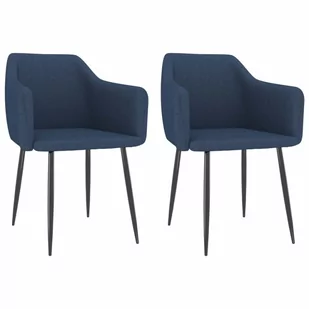 vidaXL Lumarko Krzesła stołowe, 2 szt., niebieskie, tapicerowane tkaniną 323118 - Krzesła - miniaturka - grafika 1