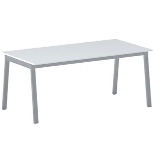 B2B Partner Stół PRIMO BASIC z szarosrebrnym stelażem, 1800 x 900 x 750 mm, biały 499062 - Stoły warsztatowe - miniaturka - grafika 1