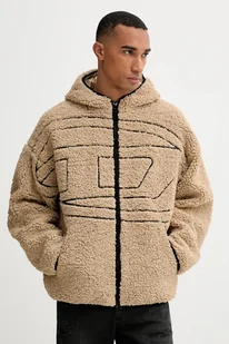 Diesel bluza polarowa S-ZAT męska kolor beżowy z kapturem z aplikacją A18947.0KIBT - Bluzy męskie - miniaturka - grafika 1