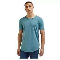Koszulki męskie - Lee T-shirt męski SHAPED TEE, niebieski, M - miniaturka - grafika 1