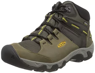 KEEN Steens Mid wodoodporne buty turystyczne męskie, Czarny oliwkowy żółty Keen, 40.5 EU - Buty trekkingowe męskie - miniaturka - grafika 1
