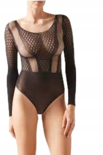 Calzedonia Fishnet Lace Body czarne brazyliany sexy koronka rozmiar M / L