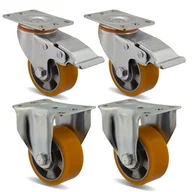 Meble modułowe i akcesoria - 23HALPU75K2 Koło fi75 wózek regał komplet 4 szt. aluminium poliuretan / kolaksiaze - miniaturka - grafika 1