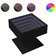 Ławy i stoliki kawowe - vidaXL stolik kawowy LED czarny 50x50x45 cm materiał drewnopochodny - miniaturka - grafika 1