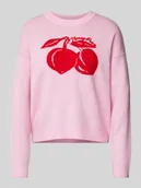 Swetry damskie - Sweter z dzianiny z nadrukiem z motywem model ‘CERA’ - miniaturka - grafika 1