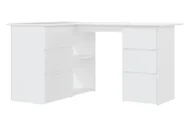 Biurka - Elior Białe Komputerowe Biurko Narożne W5-M30 - miniaturka - grafika 1
