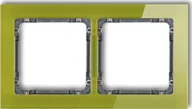 Klawisze i ramki - Karlik Ramka uniwersalna 2-krotna - efekt szkła (ramka zielona; spód biały) DECO 2-0-DRS-2 - miniaturka - grafika 1