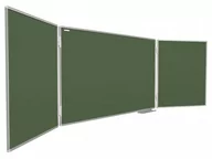 Tablice i flipcharty - Tablica szkolna typu tryptyk, zielona, 100x150-300 cm - miniaturka - grafika 1