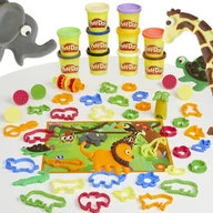 Masy plastyczne - Play-Doh Ciastolina Zestaw Przygoda ze zwierzętami 10 Tub + 45 akcesoriów F4535 - miniaturka - grafika 1