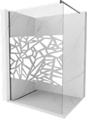Ścianki i drzwi prysznicowe - Mexen Kioto ścianka prysznicowa Walk-in 110 x 200 cm, biały wzór 8 mm, gun gray szczotkowany - 800-110-101-66-85 - miniaturka - grafika 1