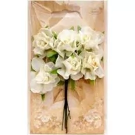 Zabawki kreatywne - Galeria Hobby Kwiaty materiałowe 3cm kremowe 6 szt. - miniaturka - grafika 1