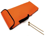 Akcesoria do perkusji - POKROWIEC NA DZWONKI Chromatyczne CYMBAŁKI PD46 + 2 pałeczki drewniane BELTI pomarańczowy - miniaturka - grafika 1