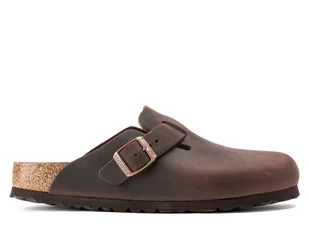 Klapki damskie Birkenstock 0860133 BOSTON LEOI NARROW Brązowe - Klapki i japonki damskie - miniaturka - grafika 1