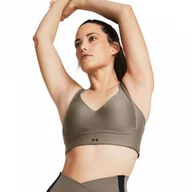 Biustonosze - Biustonosz treningowy Under Armour UA Infinity Low 2.0 Strap Bra - brązowy - miniaturka - grafika 1