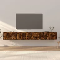 Szafki RTV - vidaXL Wiszące szafki TV, 3 szt., przydymiony dąb, 100x34,5x40 cm - miniaturka - grafika 1