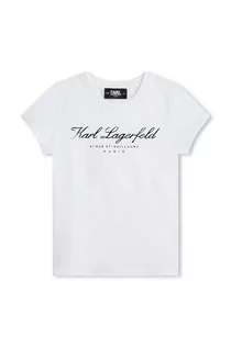 Koszulki dla dziewczynek - Karl Lagerfeld t-shirt dziecięcy kolor biały - grafika 1