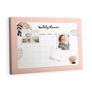 Kolorowy Organizer - Tablica Korkowa z Pinezkami - Planer miesięczny z kwiatami 60x40 cm - Planery - miniaturka - grafika 1