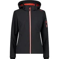 Kurtki damskie - CMP damska kurtka Softshell z odpinanym kapturem, Antracyt i mak, 44 - miniaturka - grafika 1