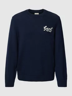 Sweter z dzianiny z nadrukiem z logo model ‘LETTERMAN’ - Swetry męskie - miniaturka - grafika 1