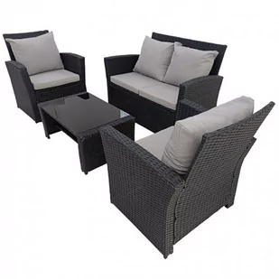Meble ogrodowe z technorattanu sofa, stół, fotele zestaw Lagos - Meble ogrodowe - miniaturka - grafika 1