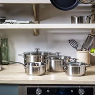 Zestawy garnków i patelni - Zestaw garnków stalowych - 7 elementów / KitchenAid - miniaturka - grafika 1