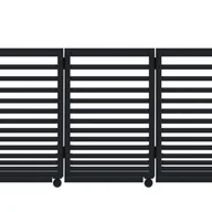 Ogrodzenia - Polbram Brama przesuwna narożna Bali II 4x1,5 m prawa czarna automat - miniaturka - grafika 1