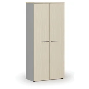 Szafa ubraniowa z wysuwem PRIMO GRAY, 1781 x 800 x 420 mm, szary/brzoza - Szafy biurowe - miniaturka - grafika 1