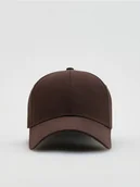 Czapki damskie - Reserved - Bawełniana czapka baseball - ciemnobrązowy - miniaturka - grafika 1