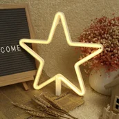 Lampy pozostałe - Neon dekoracyjny LED CHRISTMAS GWIAZDA ciepła biała Bat + USB FLNE22 Forever Light - miniaturka - grafika 1