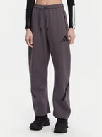 Spodnie sportowe damskie - adidas Spodnie dresowe Z.N.E. Barrel JC5411 Szary Loose Fit - miniaturka - grafika 1